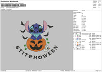 Stitch Pumpkin 23 Embroidery File 6 sizes