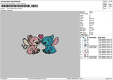 Stitch Blue Pink V2 Embroidery File 6 sizes