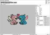 Stitch Blue Pink V2 Embroidery File 6 sizes