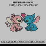 Stitch Blue Pink V2 Embroidery File 6 sizes