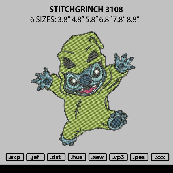 Stitchgrinch 3108 Embroidery File 6 sizes