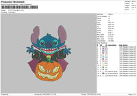 Stitch Pumpkin 23 Embroidery File 6 sizes