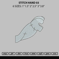 Stitch Hand 03 Embroidery File 6 sizes