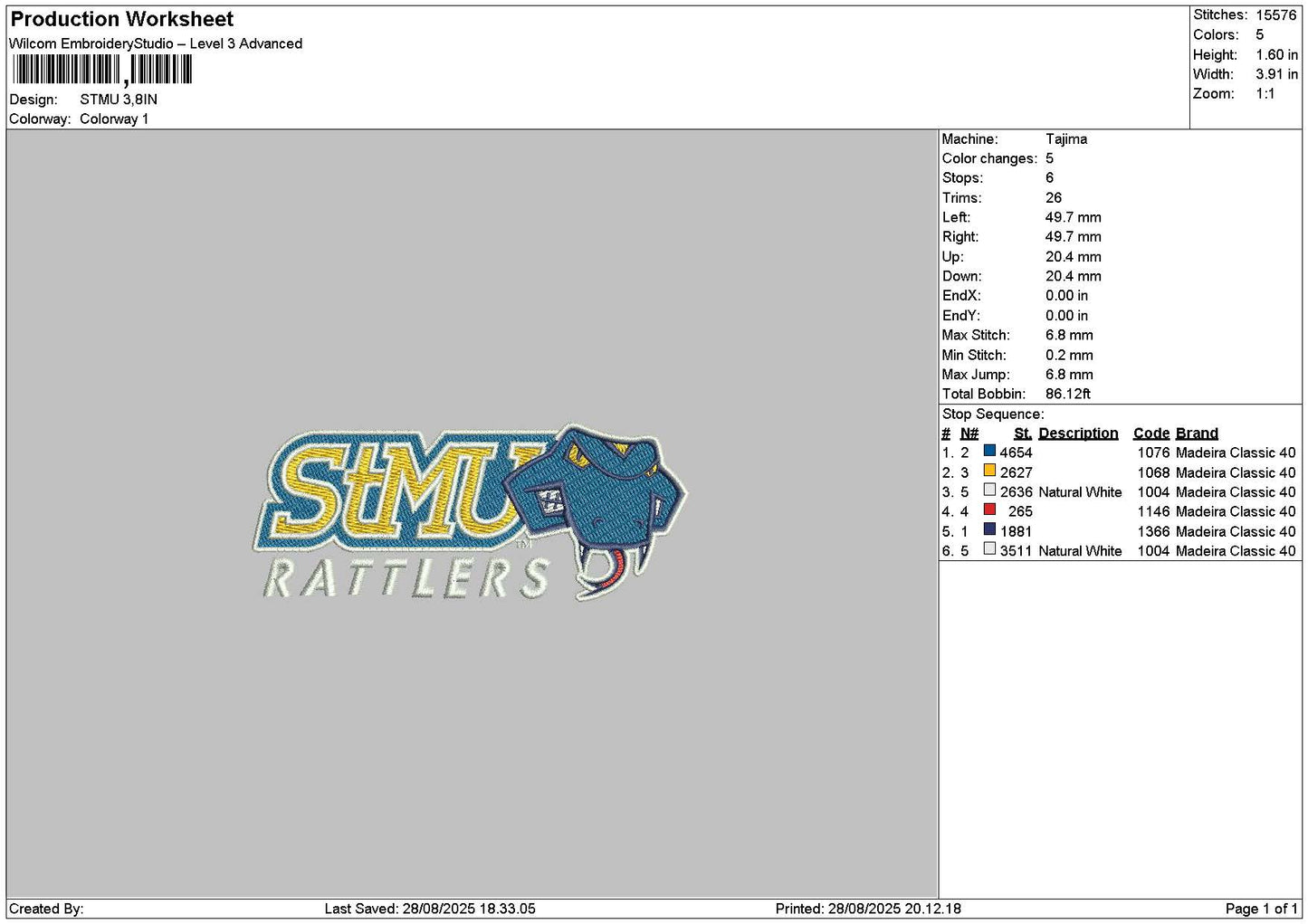 Stmutext Embroidery File 6 sizes