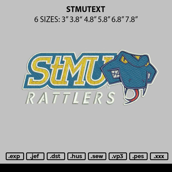 Stmutext Embroidery File 6 sizes