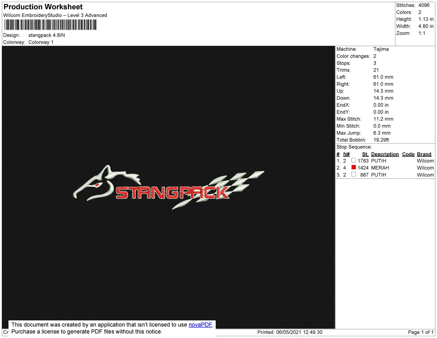 Stangpack Text Embroidery File 4 size