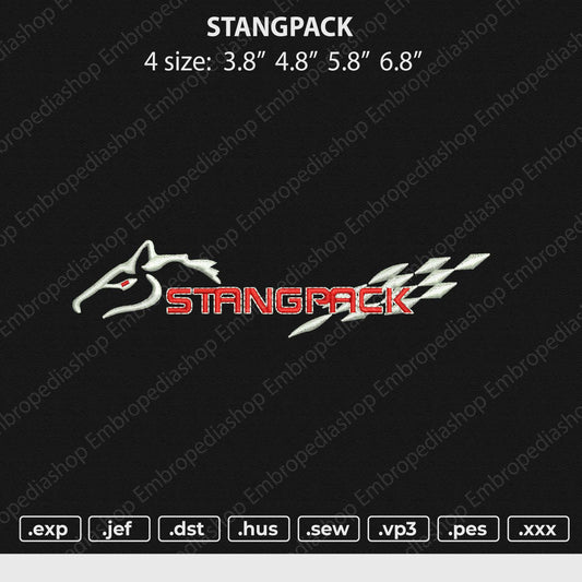 Stangpack Text Embroidery File 4 size