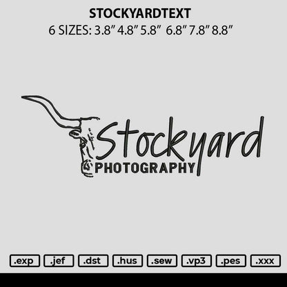 Stockyardtext Embroidery File 6 sizes