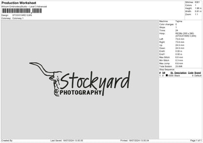 Stockyardtext Embroidery File 6 sizes