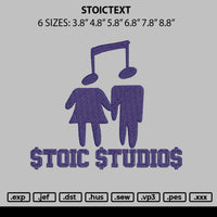 Stoictext Embroidery File 6 sizes