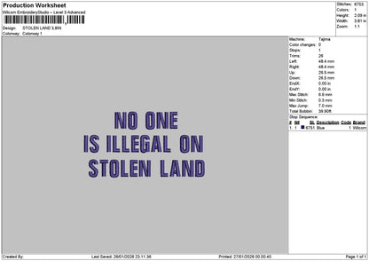 Landtext 2601 Embroidery File 6 sizes