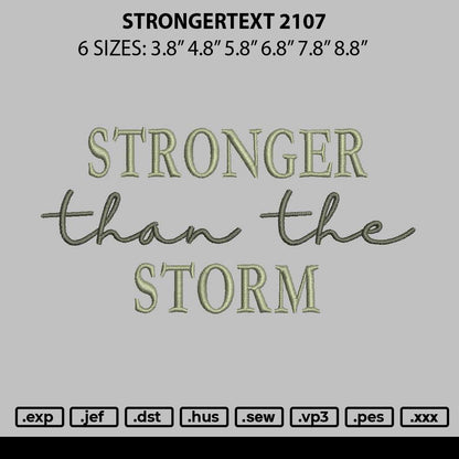 Strongertext 2107 Embroidery File 6 sizes