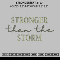 Strongertext 2107 Embroidery File 6 sizes
