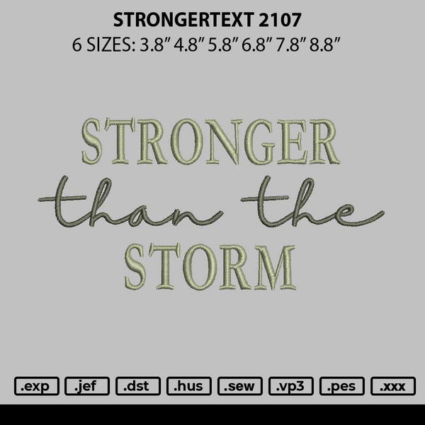 Strongertext 2107 Embroidery File 6 sizes