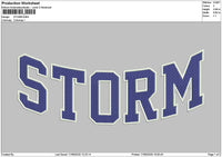 Stormtext 01 Embroidery File 6 sizes
