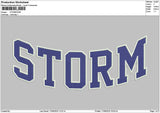 Stormtext 01 Embroidery File 6 sizes