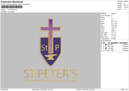 ST PETER'S Embroidery File 4 size