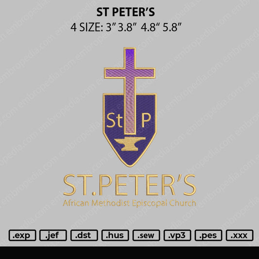ST PETER'S Embroidery File 4 size