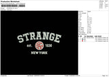 Strange NY Embroidery File 4 size