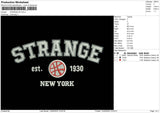 Strange NY Embroidery File 4 size
