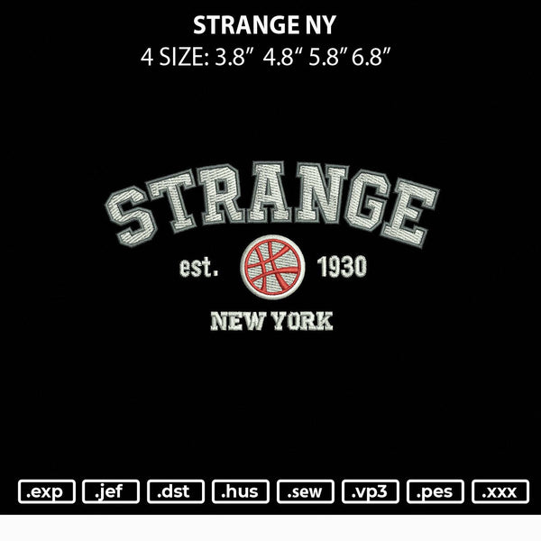 Strange NY Embroidery File 4 size
