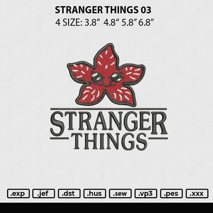 Stranger Things 03 Embroidery File 4 sizes