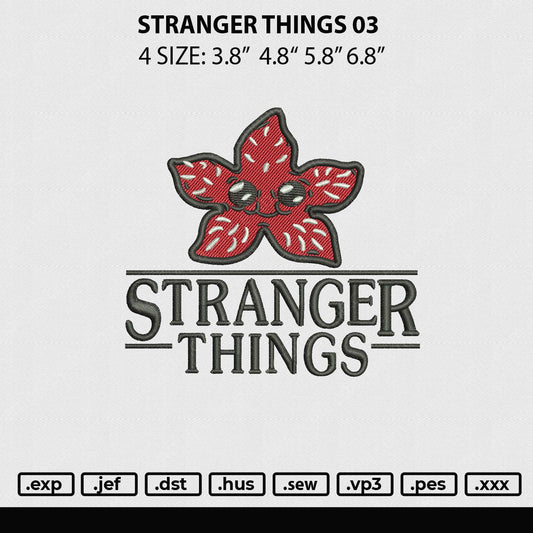 Stranger Things 03 Embroidery File 4 sizes