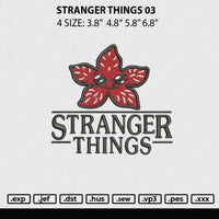 Stranger Things 03 Embroidery File 4 sizes