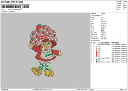 Strawberry Embroidery File 6 sizes
