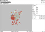 Strawberry Bunny Embroidery File 6 sizes