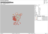 Strawberry Bunny Embroidery File 6 sizes