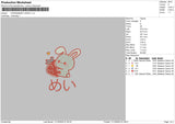 Strawberry Bunny Embroidery File 6 sizes