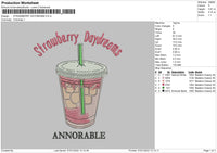 Strawberry Daydreams Embroidery File 4 size