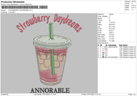 Strawberry Daydreams Embroidery File 4 size