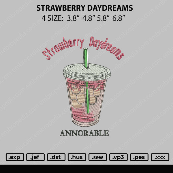 Strawberry Daydreams Embroidery File 4 size