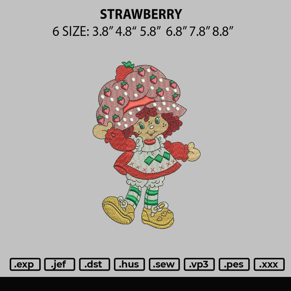 Strawberry Embroidery File 6 sizes