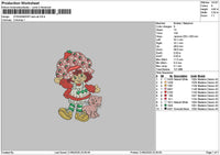 Strawberry Cat Embroidery File 6 sizes