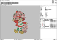 Strawberry Cat Embroidery File 6 sizes