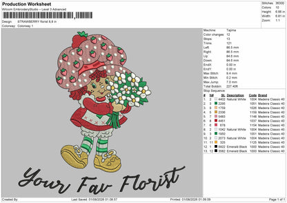 Strawberry 0108 Embroidery Machine Design File 6 sizes