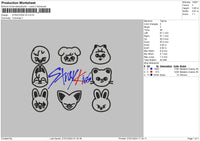 Animalkids V2 Embroidery File 6 sizes