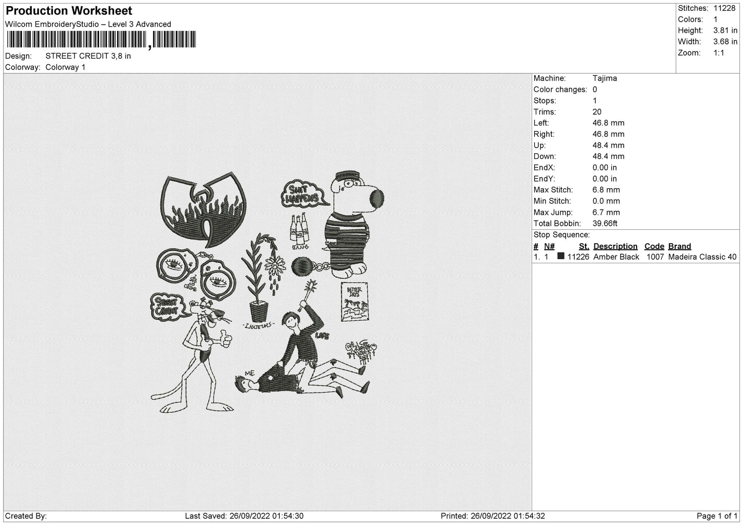 Street Credit Embroidery File 5 sizes