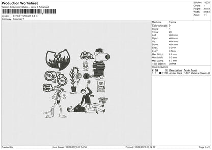 Street Credit Embroidery File 5 sizes