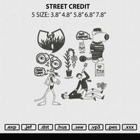 Street Credit Embroidery File 5 sizes