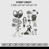 Street Credit Embroidery File 5 sizes