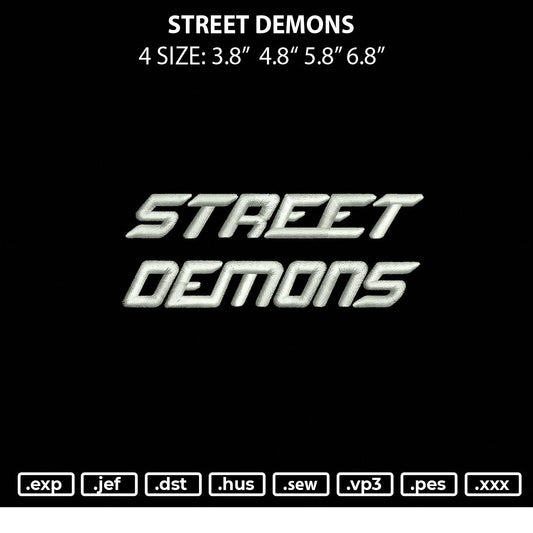 Street Demons Embroidery File 4 size