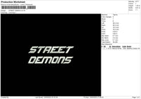 Street Demons Embroidery File 4 size