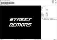 Street Demons Embroidery File 4 size