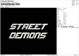 Street Demons Embroidery File 4 size