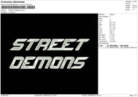Street Demons Embroidery File 4 size