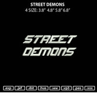 Street Demons Embroidery File 4 size
